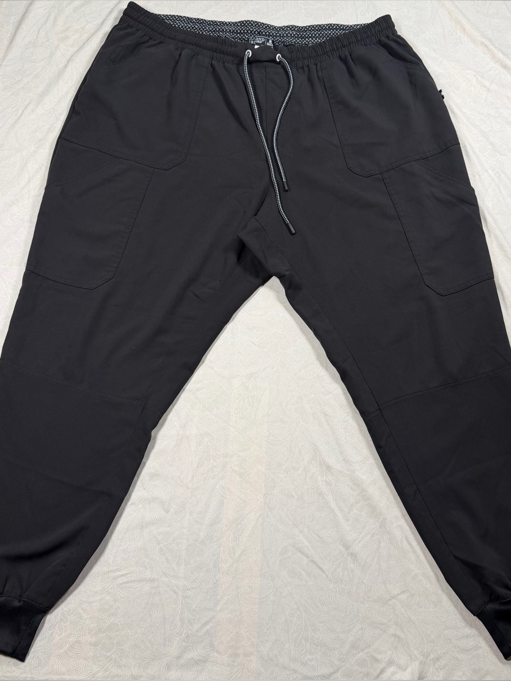 Beyond Scrubs Black Jogger Scrub Pants 2X Regular Stretch Medical Uniform